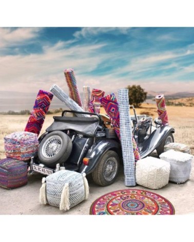 Tapis  en coton multicolore diameter 120