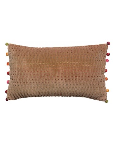 Coussin uni  en coton camel 30 x 50