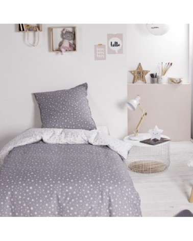 Parure de lit coton 1 personne imprimé étoiles STELLA