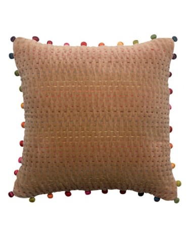 Coussin uni  en coton camel 45 x 45