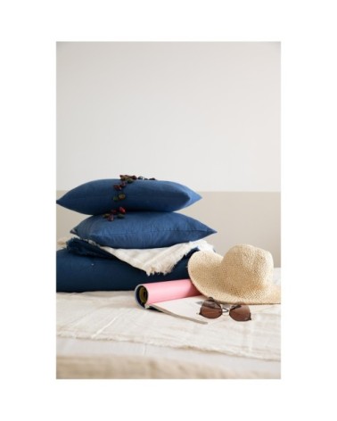 Coussin uni  en lin touareg 30 x 50