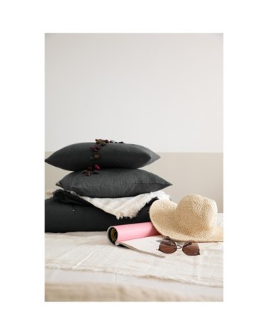 Coussin uni  en coton tonnerre 45 x 45