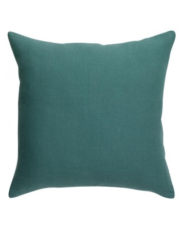 Coussin uni  en lin prusse 45 x 45