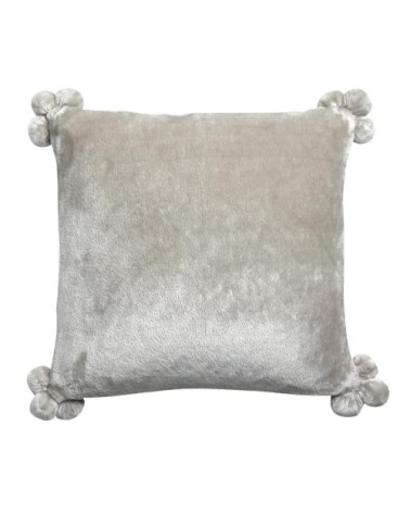 Coussin  pompons en polyester perle 45 x 45