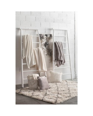 Coussin  pompons en polyester perle 45 x 45