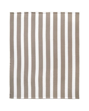 Serviette de plage XL microfibre - Rayada Taupe - 140x170cm - 220g/m²