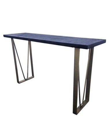 Console effet ardoise et pieds bronze