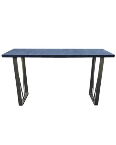 Console effet ardoise et pieds bronze