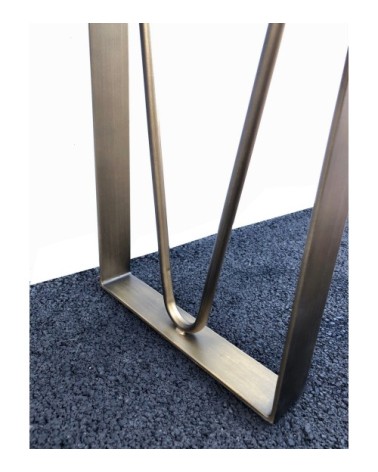 Console effet ardoise et pieds bronze