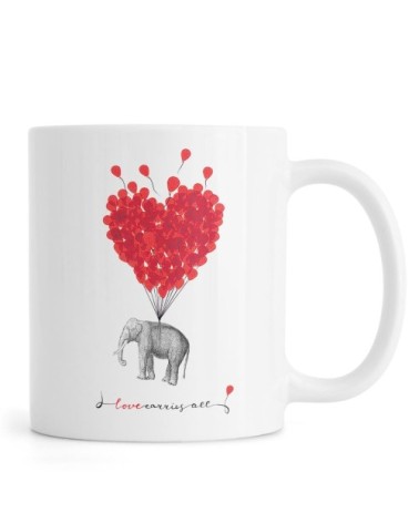 Mug en céramique en gris & rouge