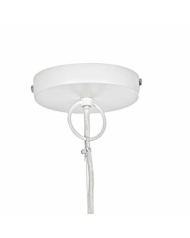 Suspension tressée en jacinthe d'eau beige et métal D53