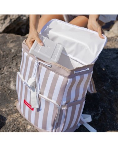 Sac à dos glacière 25L isotherme 6h beige