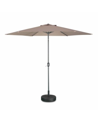 Parasol droit rond ?300cm taupe, mât central aluminium