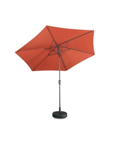 Parasol droit rond ?300cm terracotta, mât central aluminium