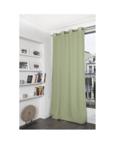 Rideau occultant vert amande 140 x 260