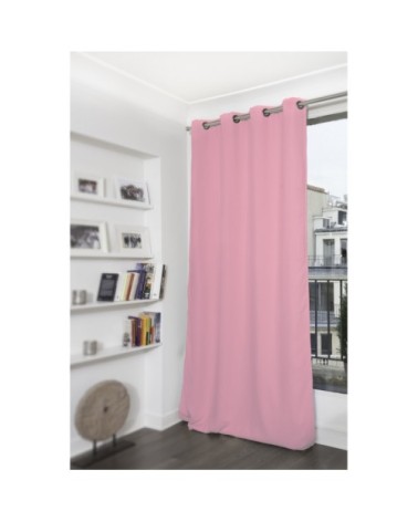 Rideau occultant rose camelia 140 x 260