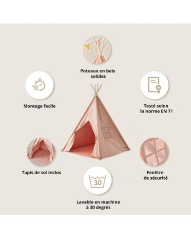 Tipi en coton rose