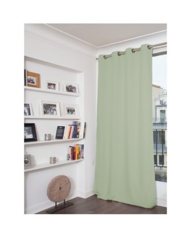 Rideau occultant vert amande 140 x 260