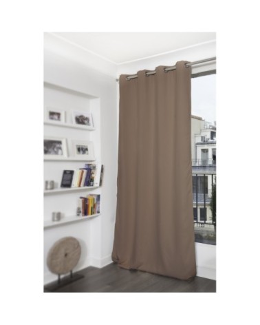 Rideau occultant beige pélican 140 x 260