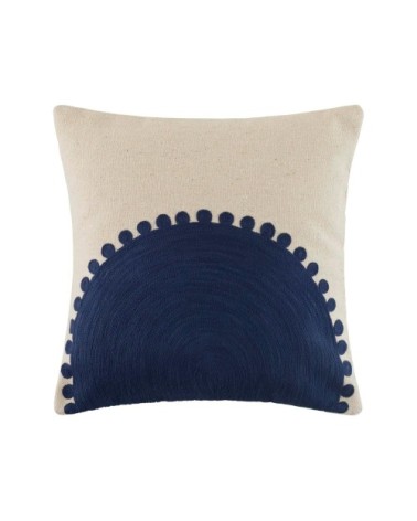 Housse de coussin en Coton Marine et naturel 40x40 cm