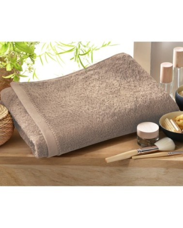 Drap de bain marron 100x150 en coton bio
