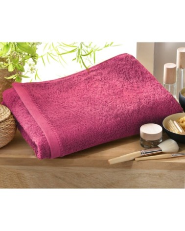 Drap de bain rose 70x140 en coton bio