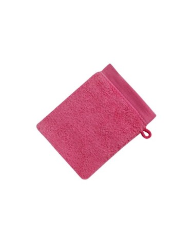 Gants de toilette rose framboise 15x21 en coton bio