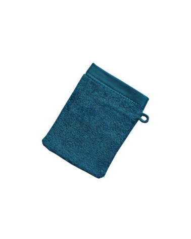 Gants de toilette bleu lagon 15x21 en coton bio