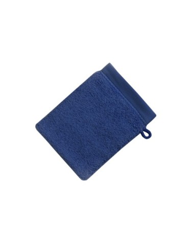 Gants de toilette bleu orage 15x21 en coton bio