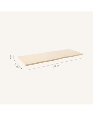 Tapis de gymnastique pliable en microfibre beige