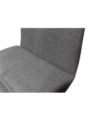 Chaise de bar scandinave tissu anthracite et piètement en chêne