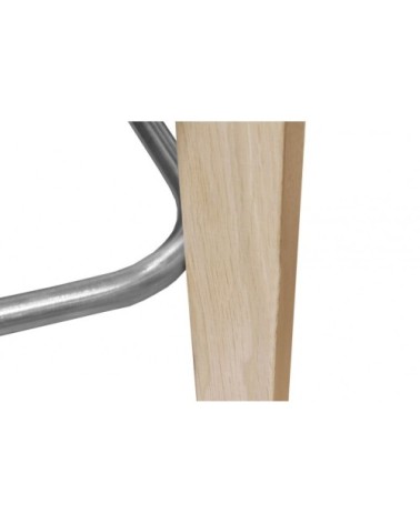 Chaise de bar scandinave tissu anthracite et piètement en chêne