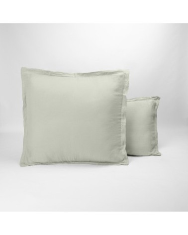Taie d'oreiller naturelle en lin gris clair 50x70 cm