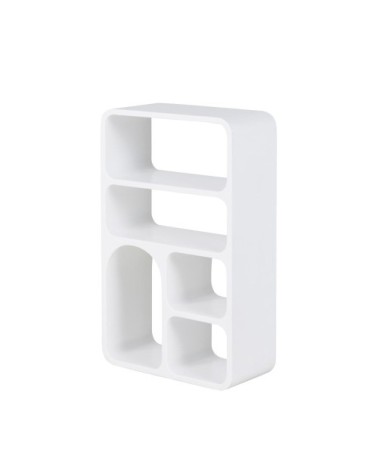 Etagère en bois effet béton blanc mat 40x65