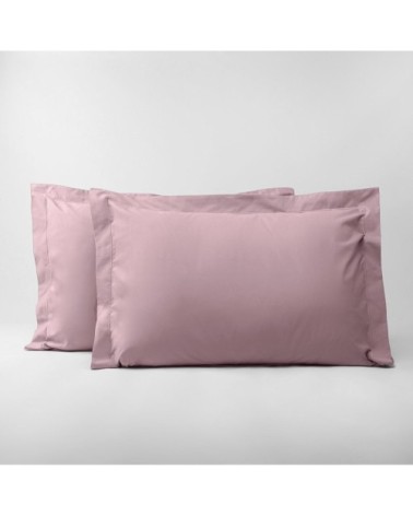 Lot de 2 taies d'oreillers en percale de coton violet 50x70 cm