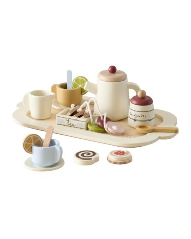 Théière 19 éléments en panneau de particules beige