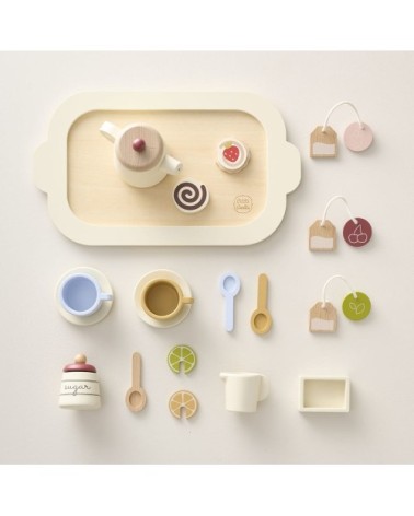 Théière 19 éléments en panneau de particules beige
