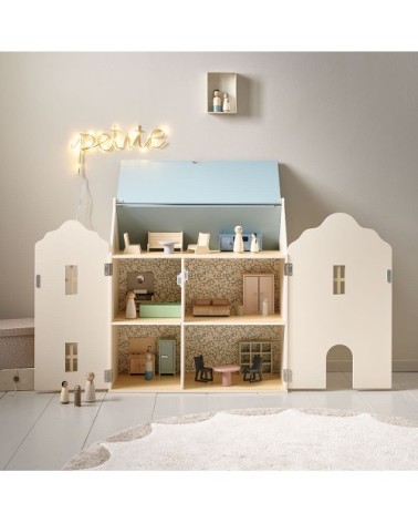 Maison de poupée en panneau de particules beige
