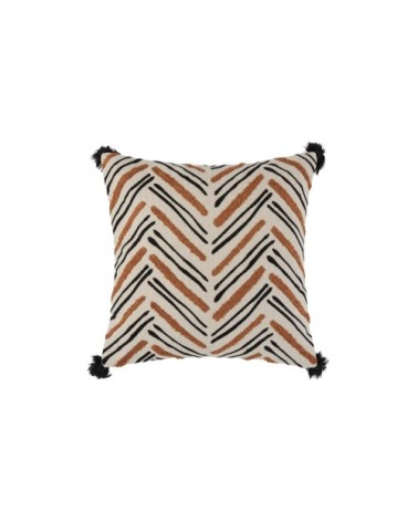 Housse de coussin en Coton Naturel et havane 40x40 cm