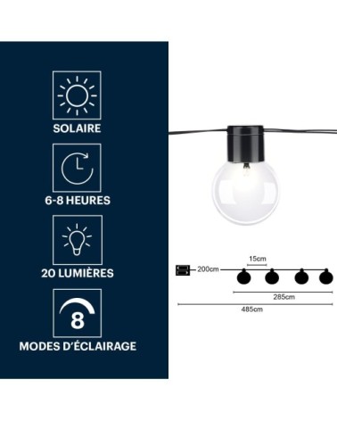 Guirlandes lumineuses noir plastique h4.9xl4.9xl485cm