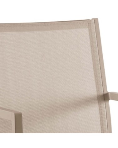 Chaise de jardin avec accoudoirs en aluminium et textilène taupe