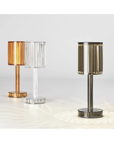 Lampe de table cristal led blanc H24cm