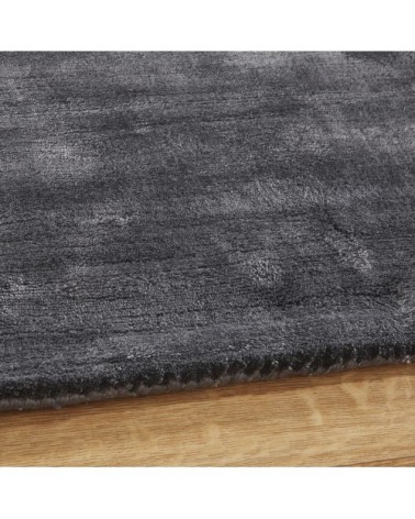 Tapis en coton et en viscose gris anthracite, 160x230