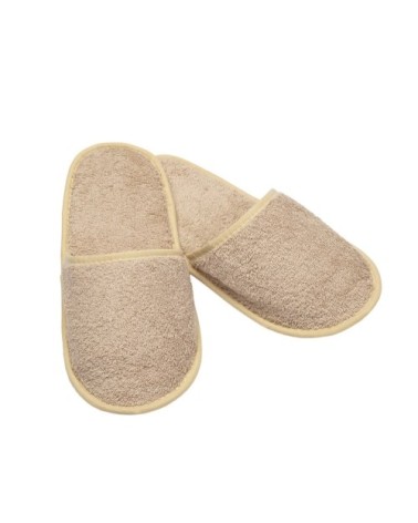 Chausson de bain en eponge beige clair taille 42