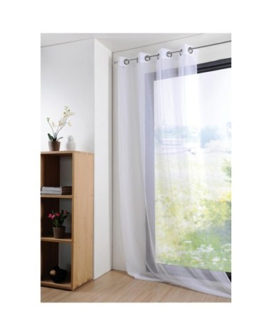 Voilage uni à oeillets polyester blanc 280 x 140