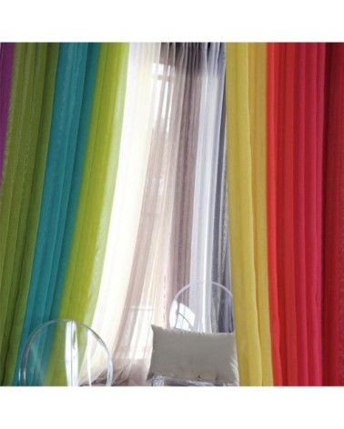 Voilage uni à oeillets polyester blanc 280 x 140