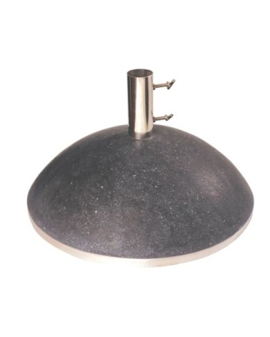 Pied parasol droit en granite et acier inoxydable noir D50 cm