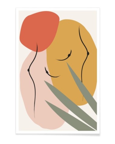 Affiche multicolore & vert 30x45