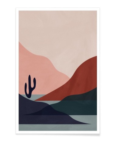 Affiche gris & rose 30x45