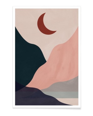 Affiche gris & rose 20x30